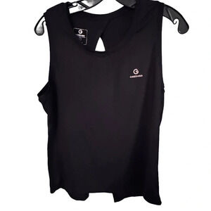 OGEENIER Women’s Active Tank Top Size large  Black Open Back Workout Shirt